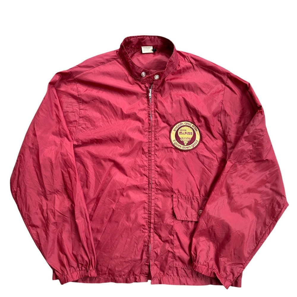 Vintage Mr Pibb Windbreaker Jacket Mens Medium Maroon Red‎ Retro Soda Promo Fair
